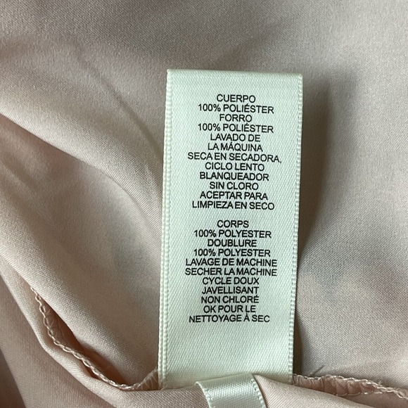 Eliza J Dress Women 18 Fits 14/16 Pink Floral Ruched Chiffon Faux Wrap Swiss Dot - Picture 13 of 15